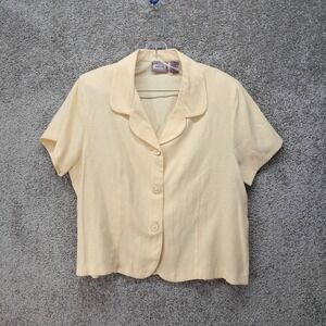 Premier International For Ladies Yellow Short Sleeve Tie Back Blouse XL 8293